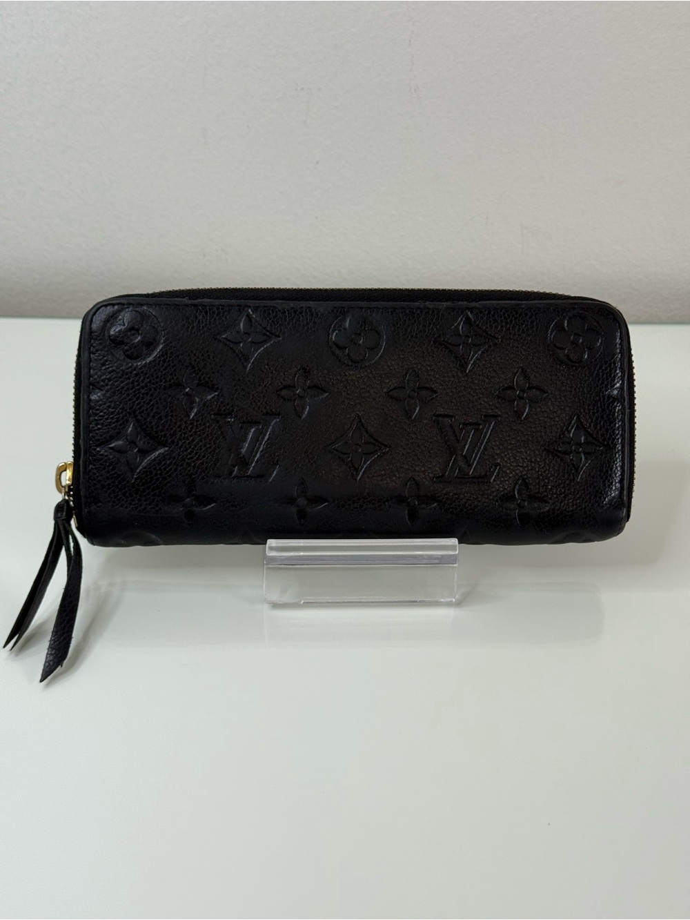 Louis Vuitton Black Monogram Embossed Zip-Around Wallet
